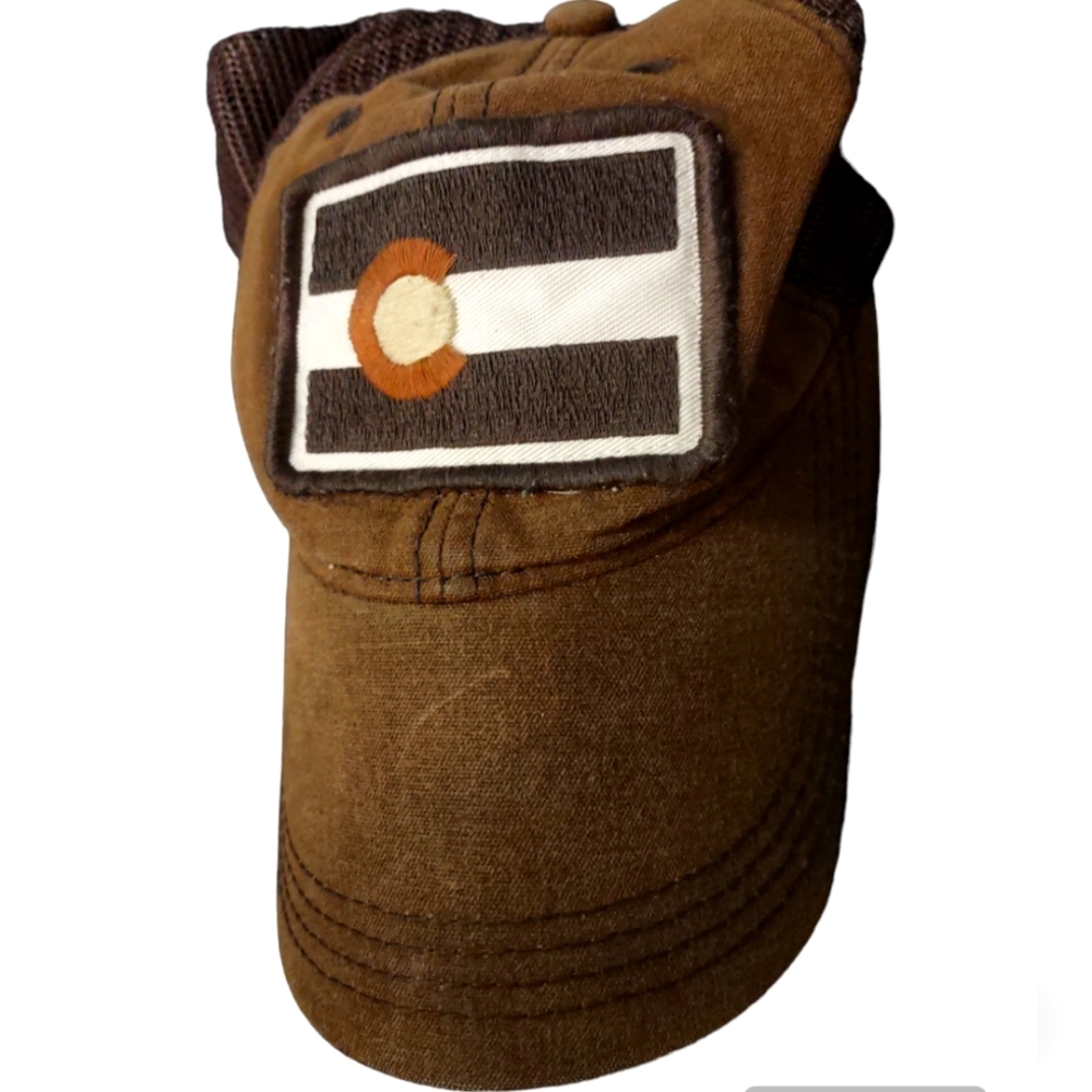 Brown Baseball Cap with Colorado Flag